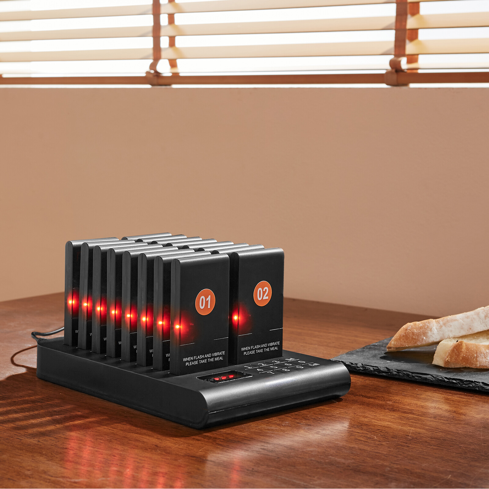 VEVOR Restaurant Pager System 16 Beepers Wireless Guest Paging Queuing Calling