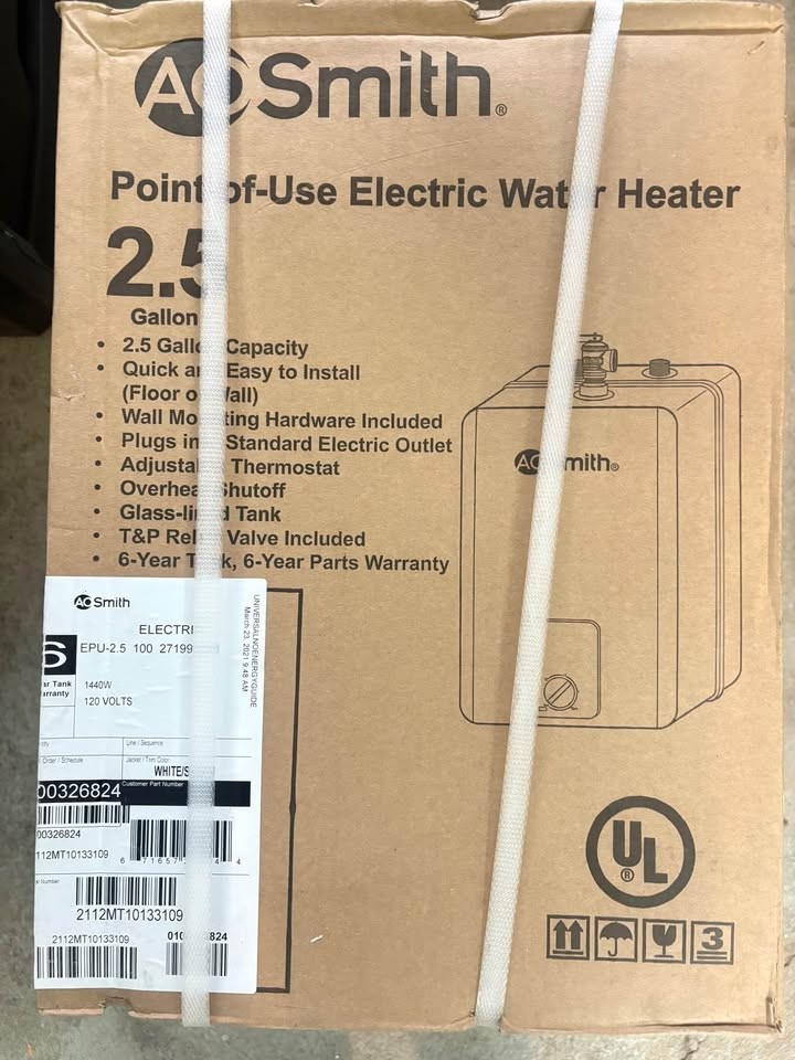 a.o. smith signature 2.5-gallon 1440-watt 1 element point electric water Heaters