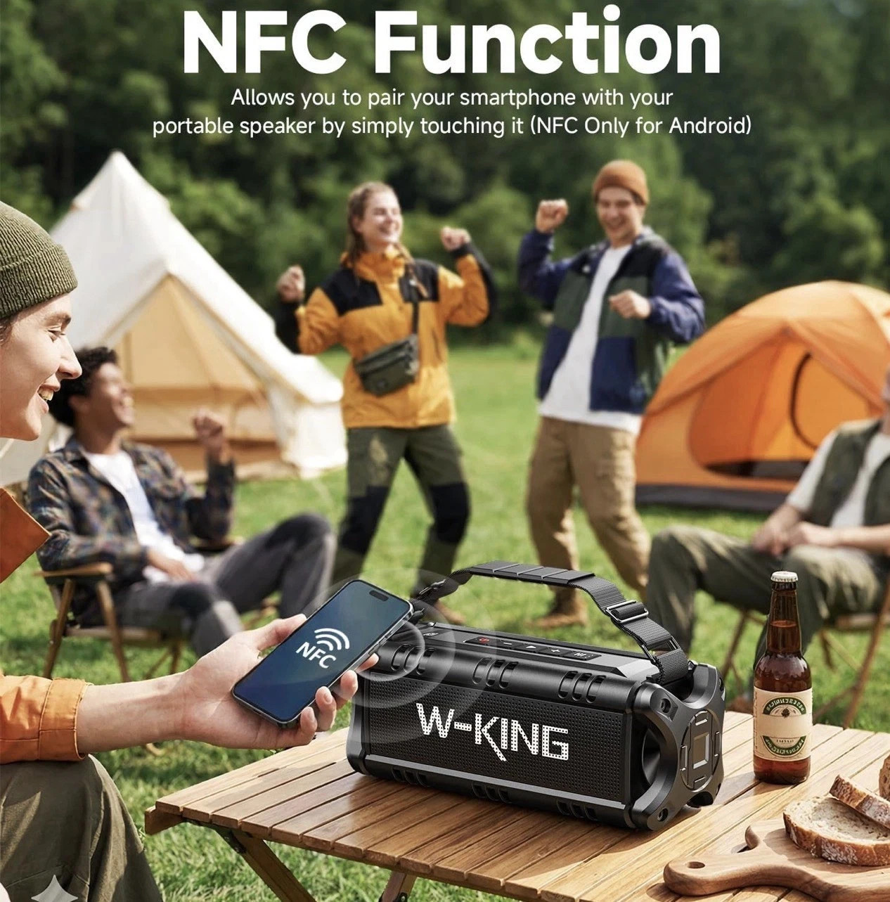 W-KING Bluetooth Speaker, 90W Max Portable Outdoor Speaker Loud