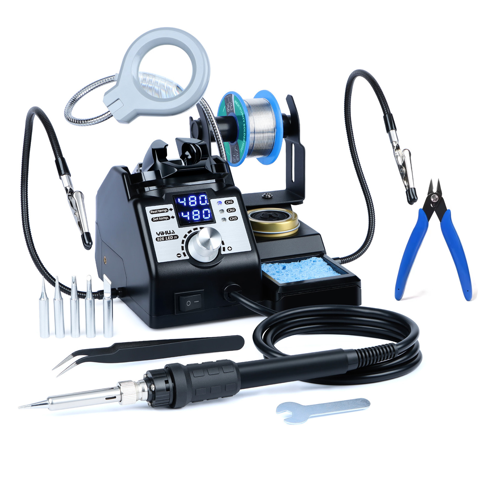 YIHUA 926LED IV 60W Dual LED Digital Display Soldering Station Welding Tool