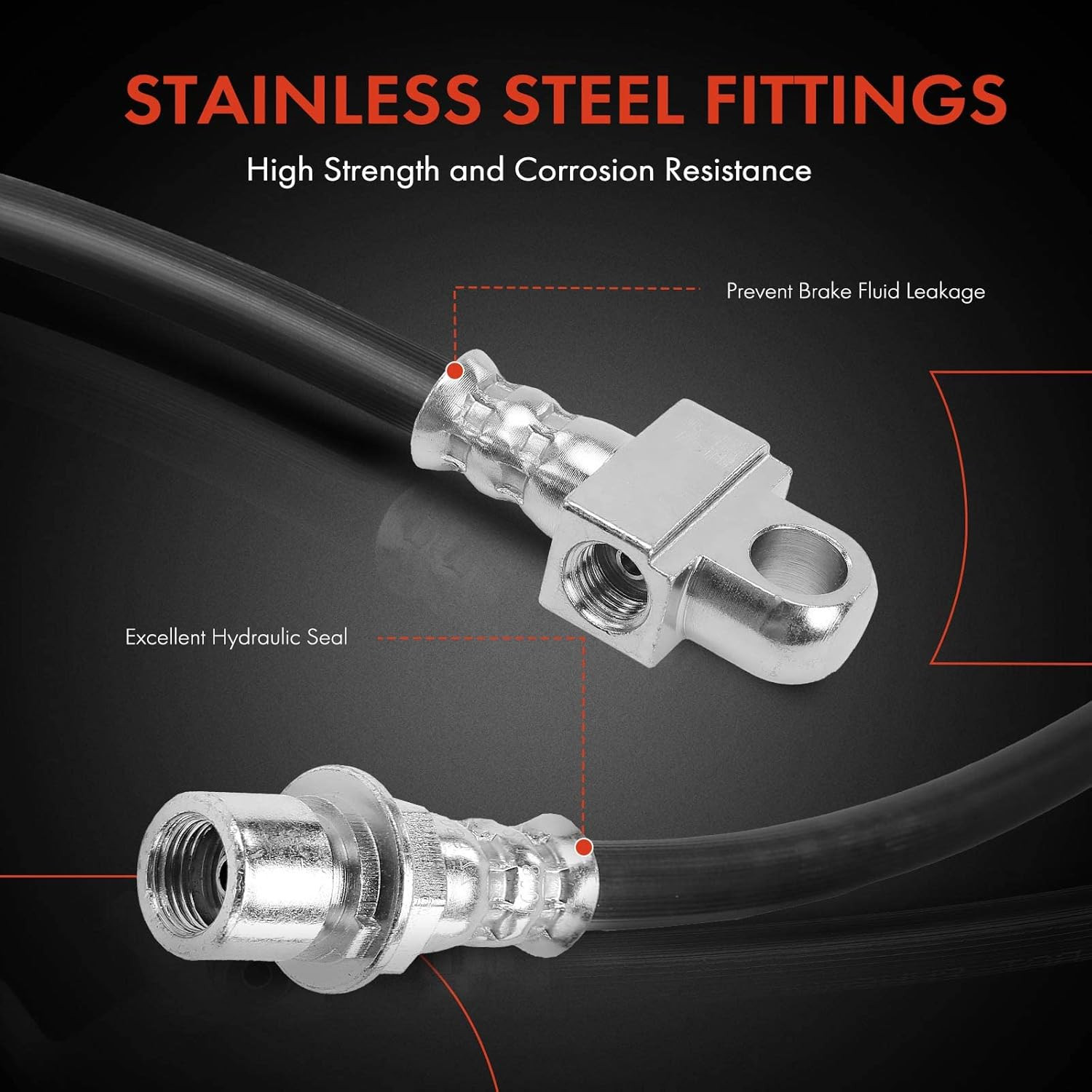 Rear Center Brake Hydraulic Hose Compatible with Chevy and GMC Models - Silverad