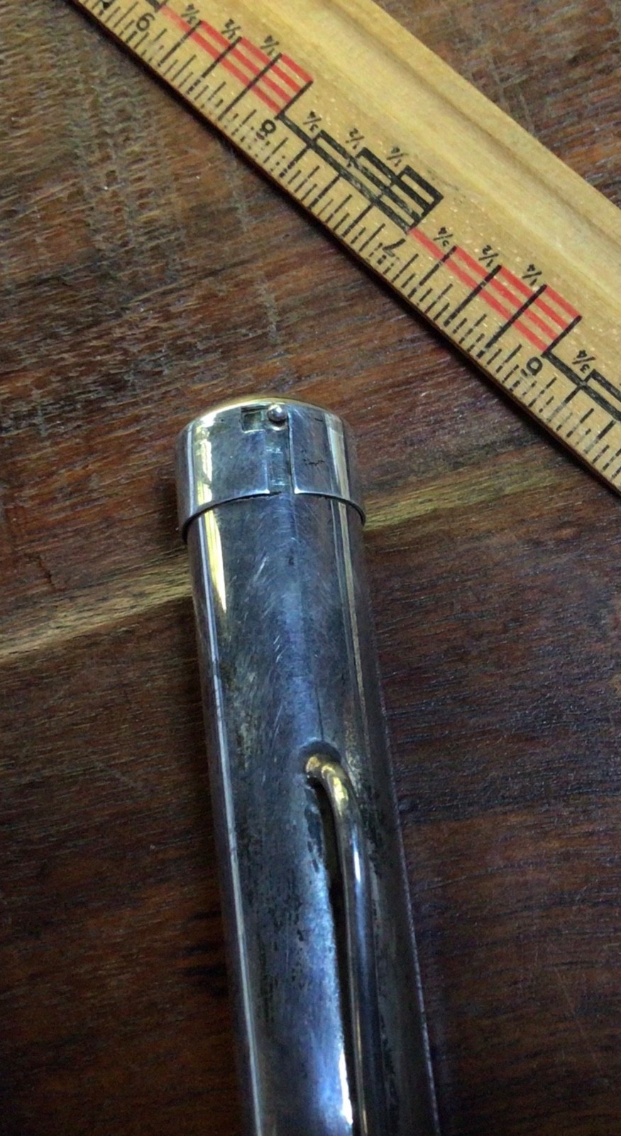 Vtg Sterling Taxco Mexico Signed TH-125 Silver Tube Cigar Holder Clip on Case