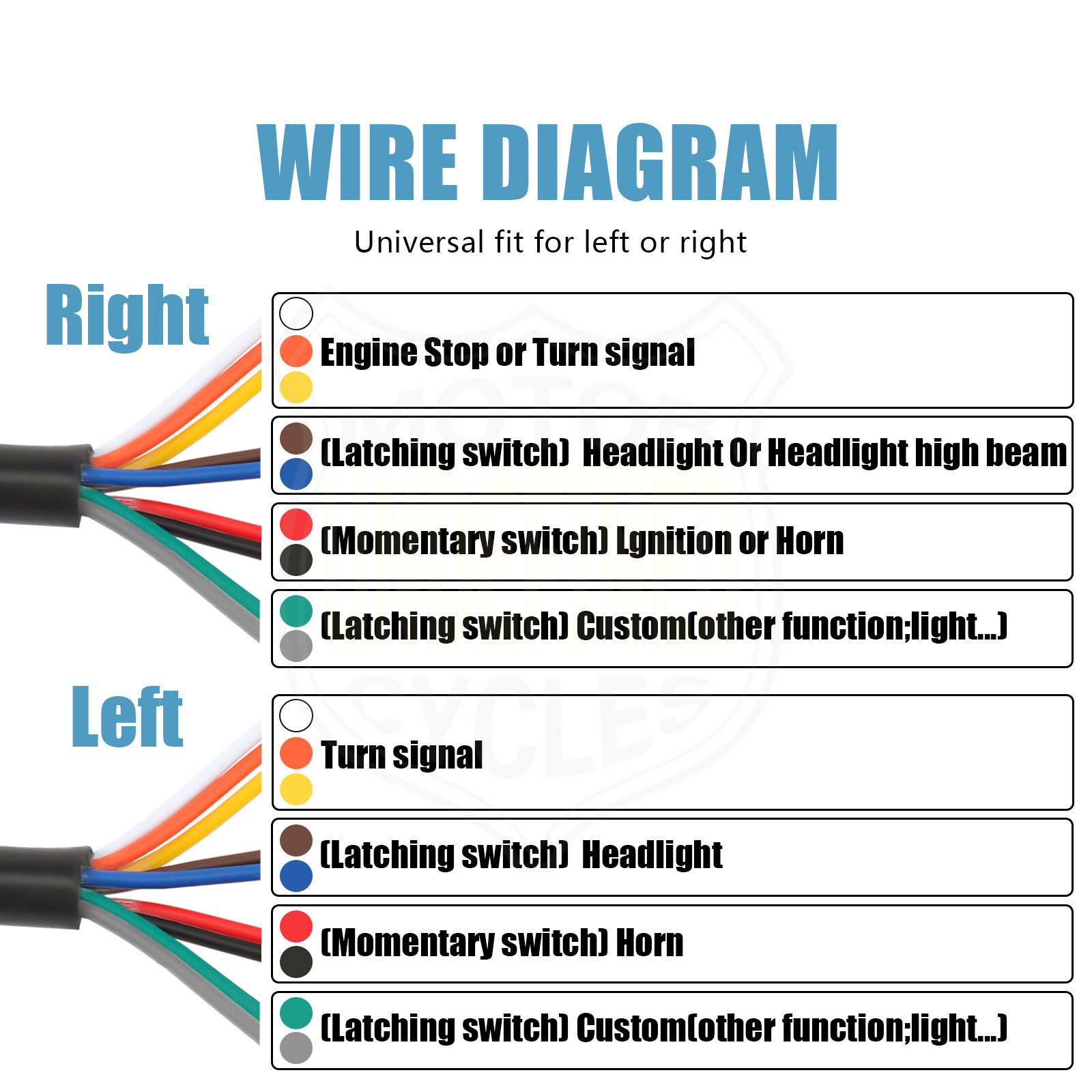 1" Bar Universal Handlebar Switch Horn Button Controls for Harley Chopper Bobber