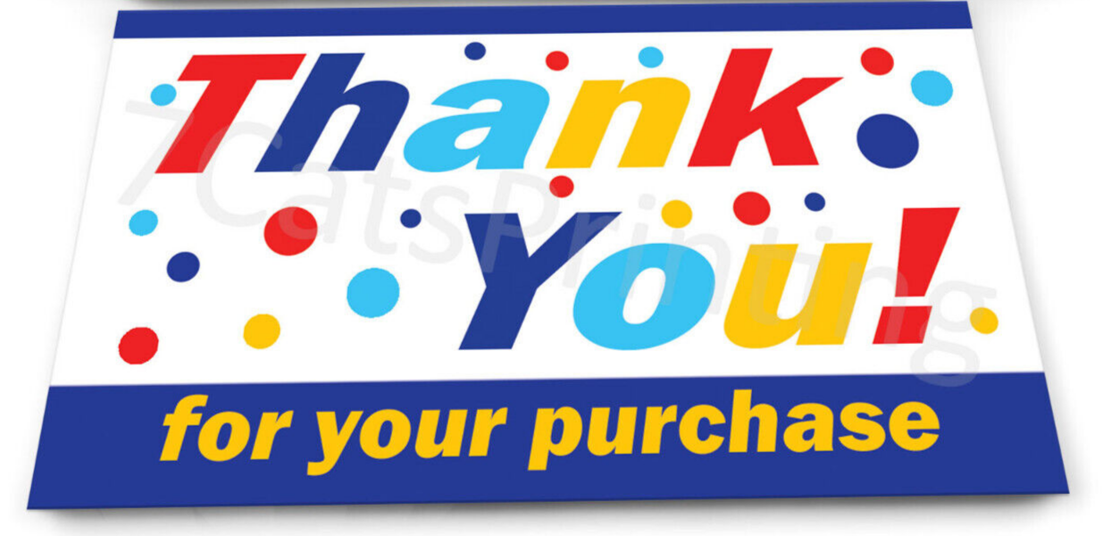 Thank You Cards for eBay Sellers 200 Pack