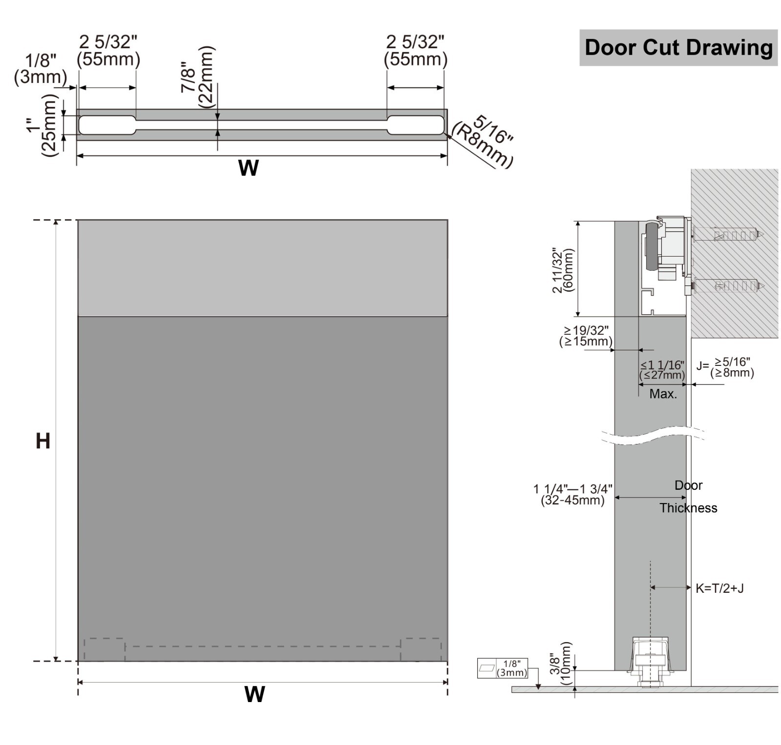 DIYHD Concealed Sliding Barn Door Hardware with Soft Close Mechanism