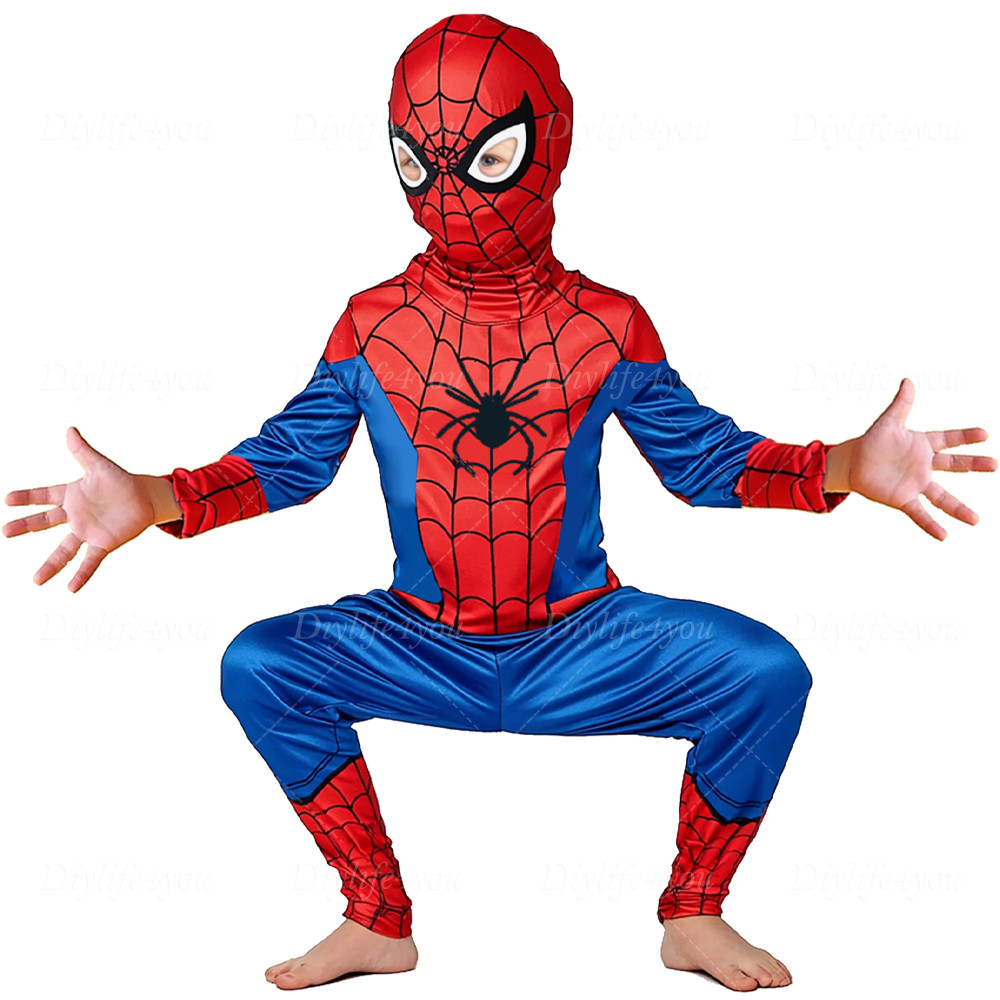 Spider-Man Tobey Maguire Kids Cosplay Costume Jumpsuit 3-7 Years
