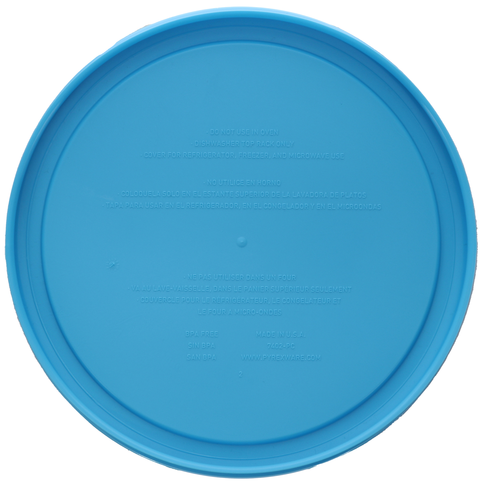 Pyrex 7402-PC 6/7-Cup Bright Blue Pantone Lid