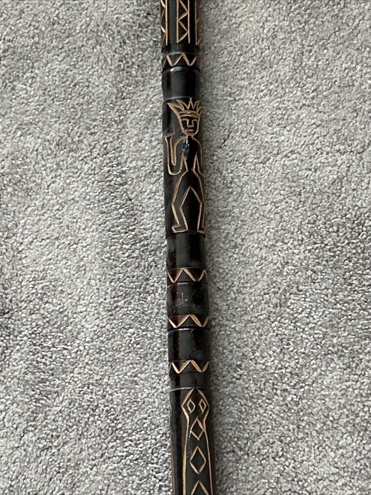 Vintage African Wood & Metal Hand Carved Spear 59”