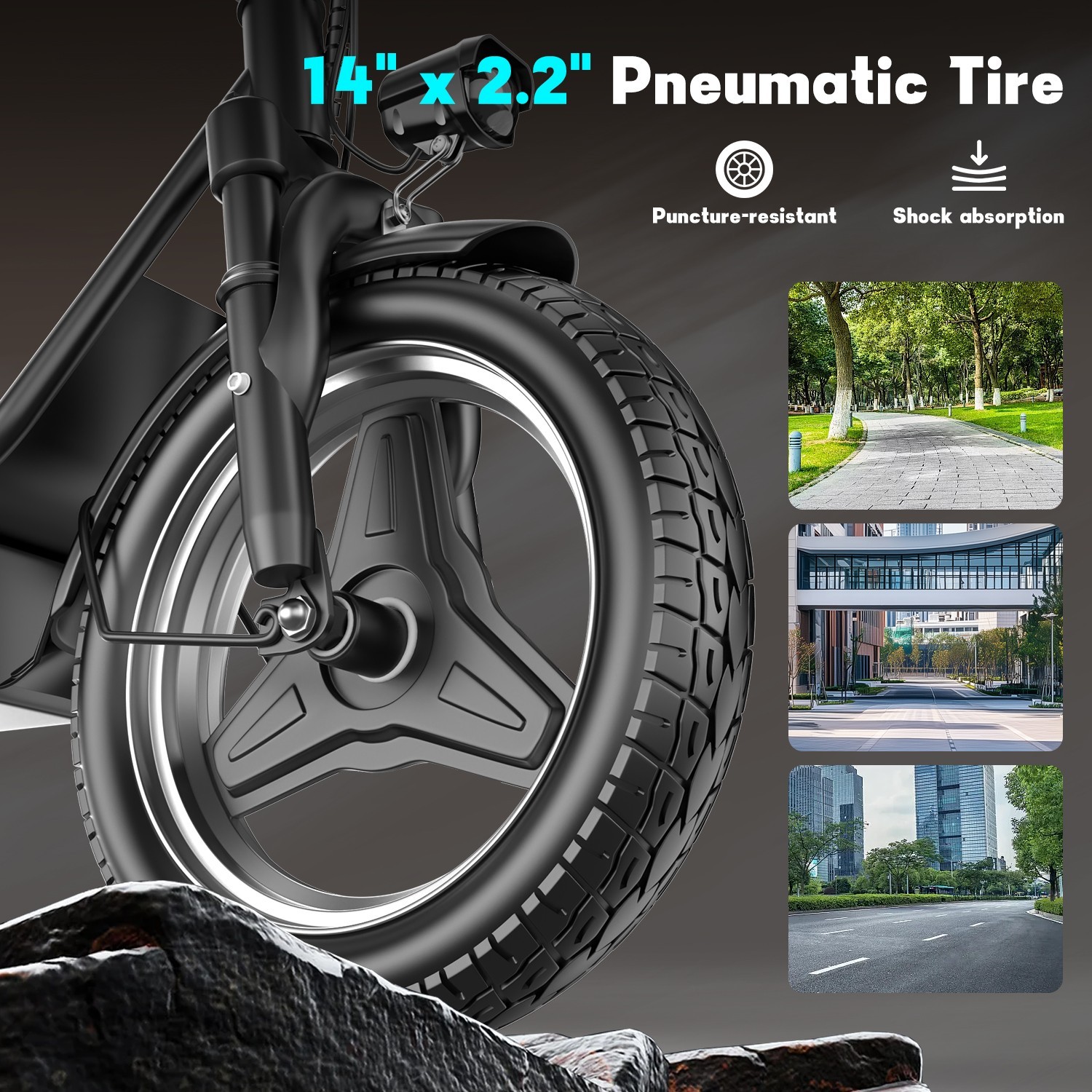 Electric Scooter with Seat 1500W 30MPH 45 Miles Range14" Tire with Basket US