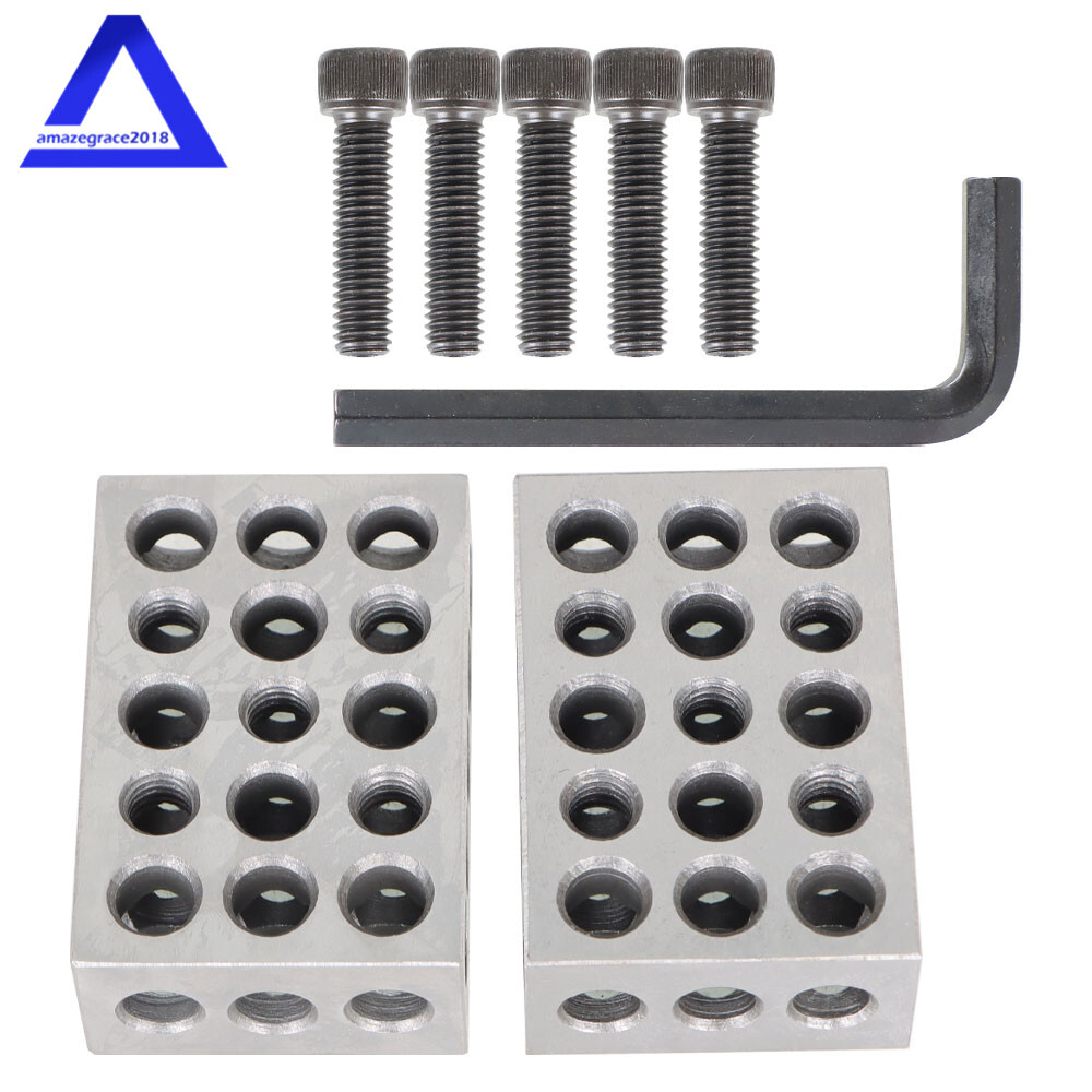 8 Piece 1-2-3 123 23 Hole Precision 0.0001 Block Set With Screws HEX KEY