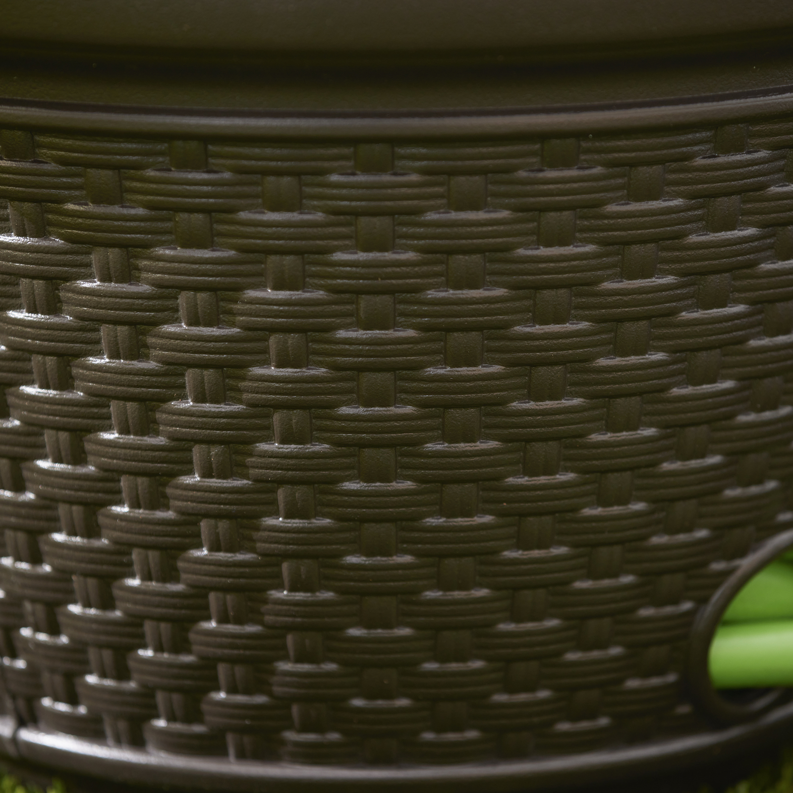 Suncast 100 Foot Resin Wicker Garden Hose Caddy Holder, Java