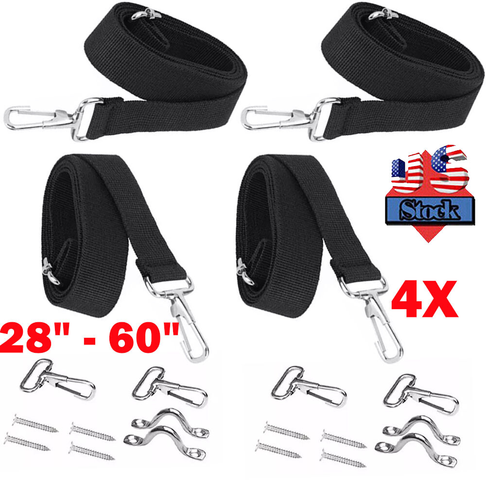 4X 28" To 60" Top Tie Down Webbing Straps For Bimini With Loop Snap Hook NEW