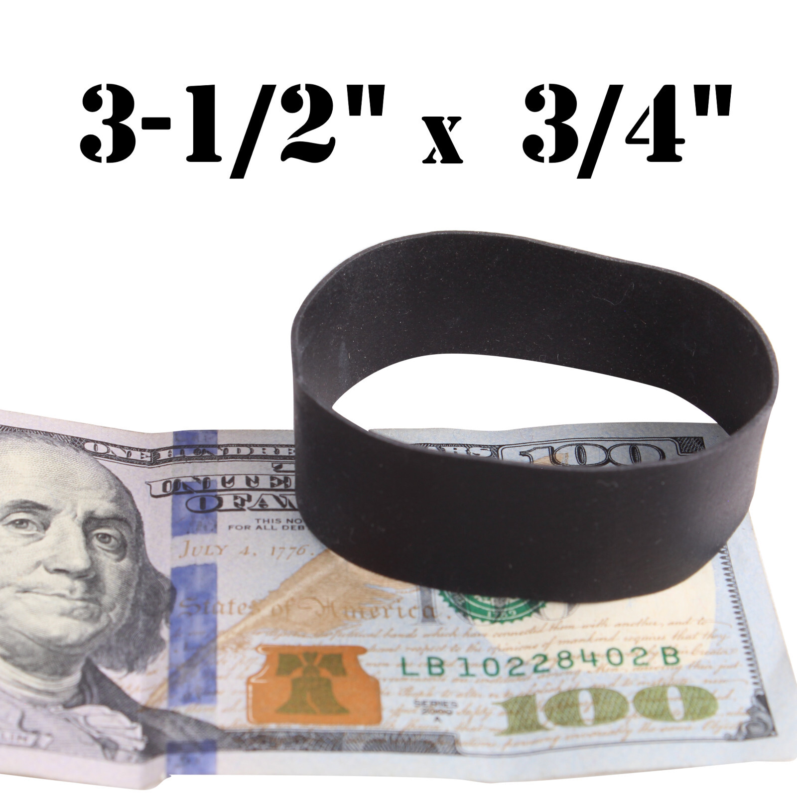 Black Extra Wide 3/4" Fat Rubber Bands #94 .75 inch Large Made In USA Thick