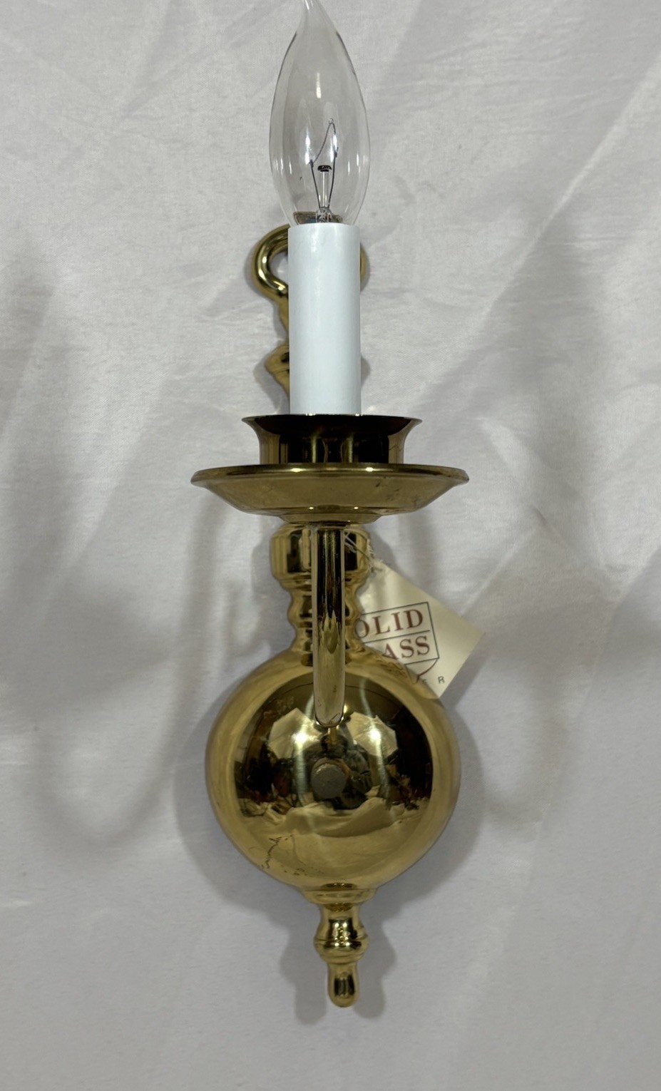 Vintage NOS Kichler Colonial Style Brass Wall Sconce Light Fixture 13.25"H