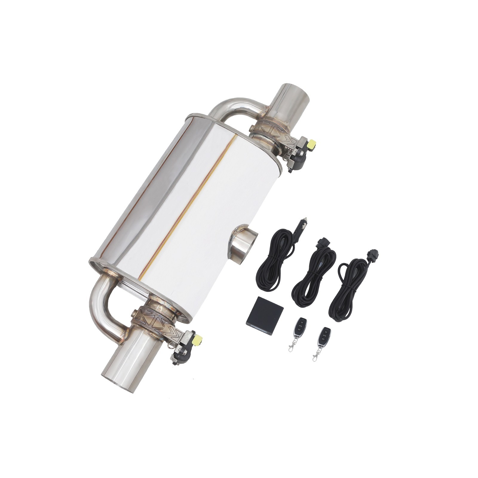 Electronic Valved Exhaust Muffler 2.5"T-Style w/ Dual Valves and Controller Uni