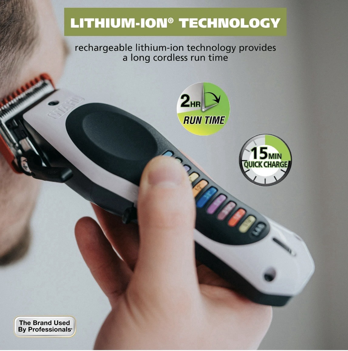 Wahl Color Pro Cordless Hair Clipper Rechargeable Color Coded Guide Haircut Kit