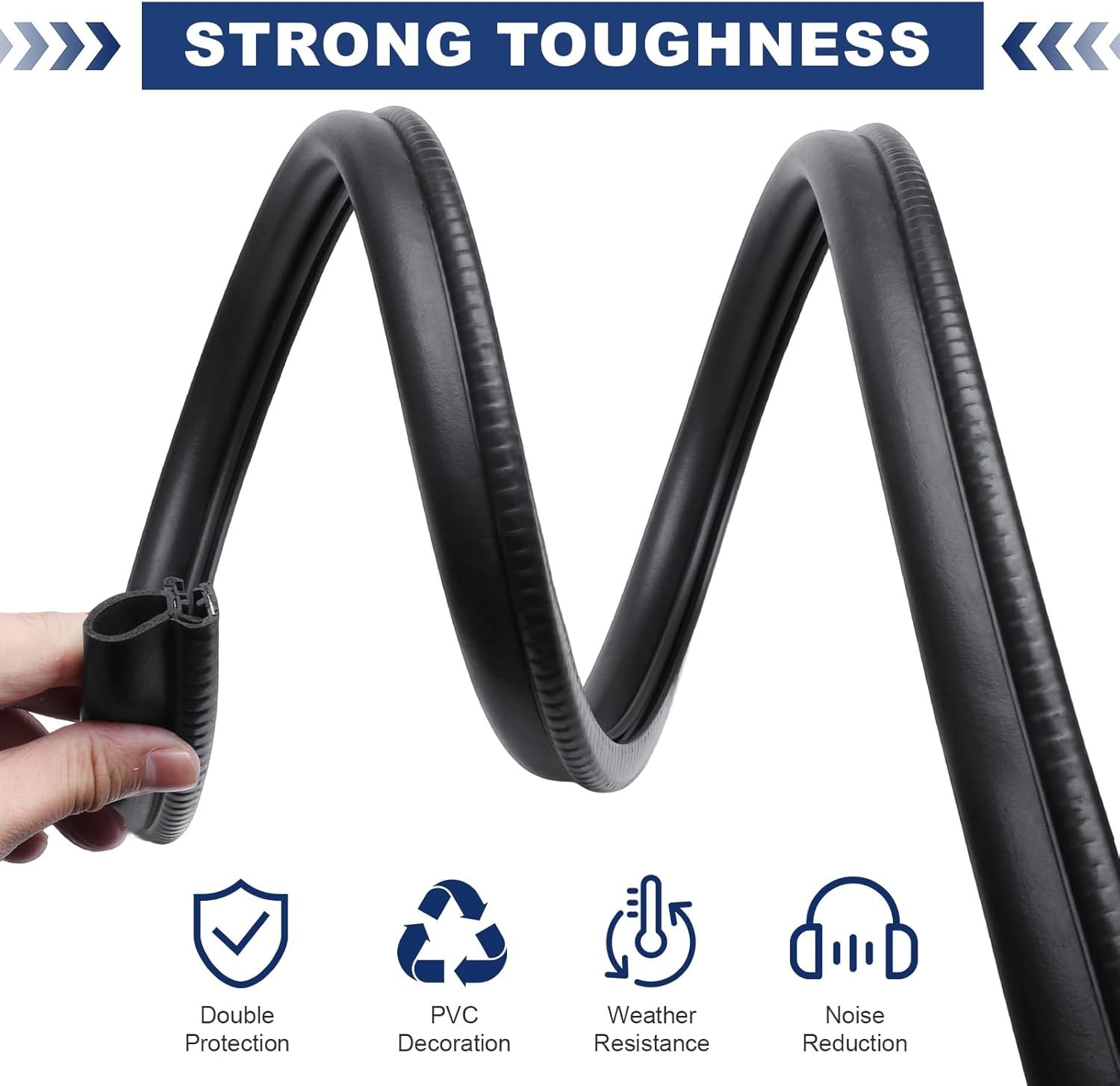 25Ft Multi-Purpose Door Weather Stripping - Noise Reduction & Easy Installation