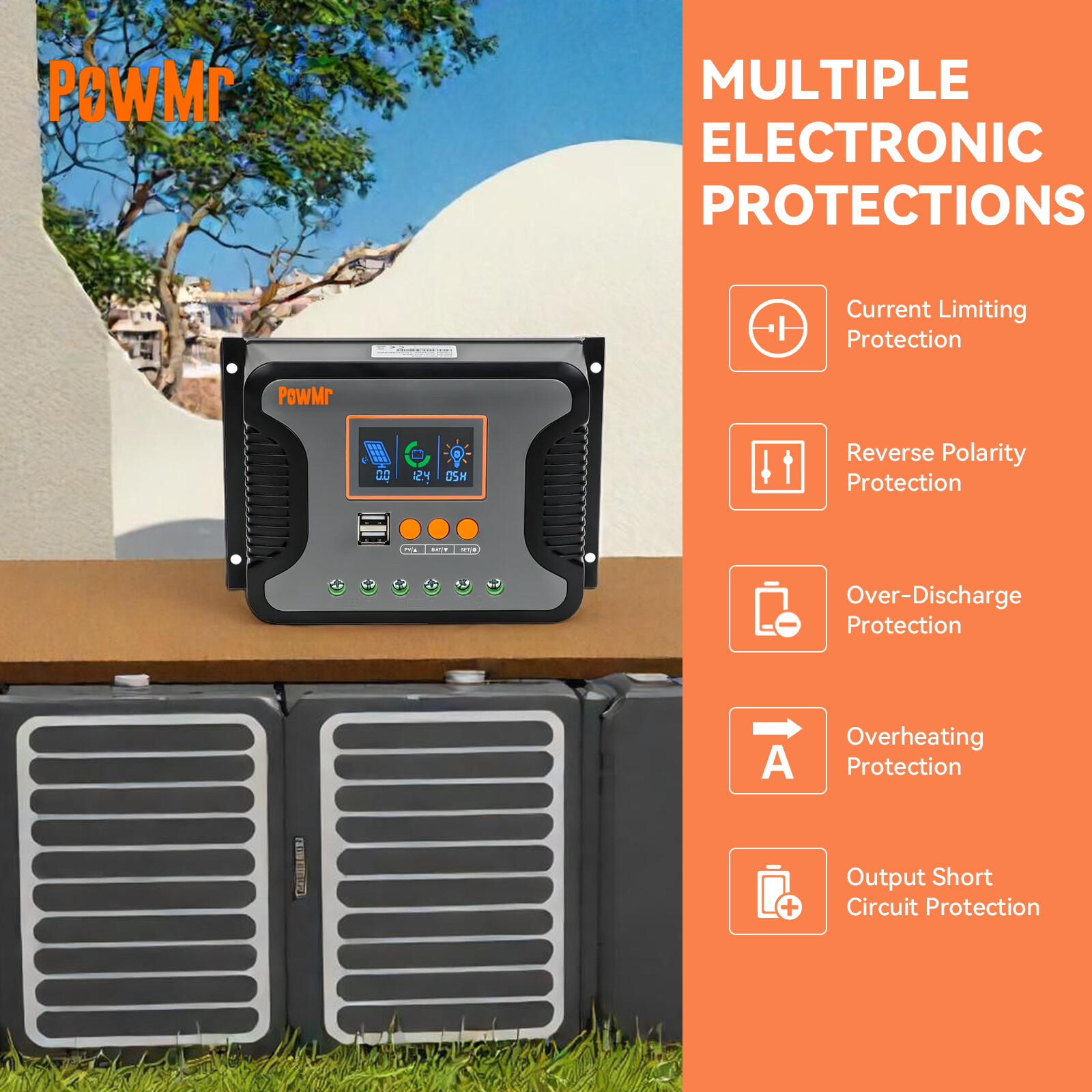 60A PWM Solar Panel Regulator Charge Controller lithium battery 12V/24V/36V/48V