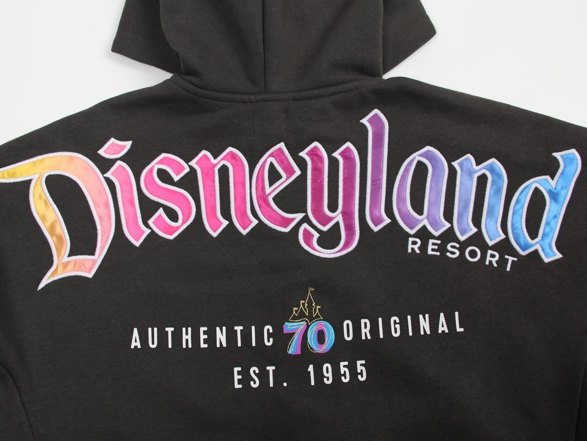 Disney Parks Disneyland 70th Anniversary Black Zip-Up Hoodie Size M