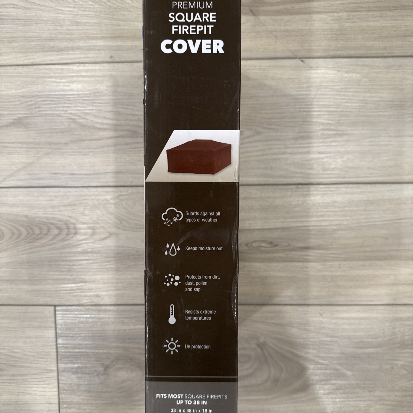 Elemental Brown Square Firepit Cover Water-Resistant