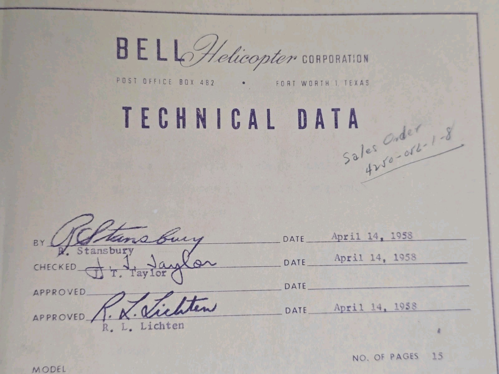 Rare 1958 Bell Helicopter Proposal Report 47-945-049 Jeffrey Evans Archive