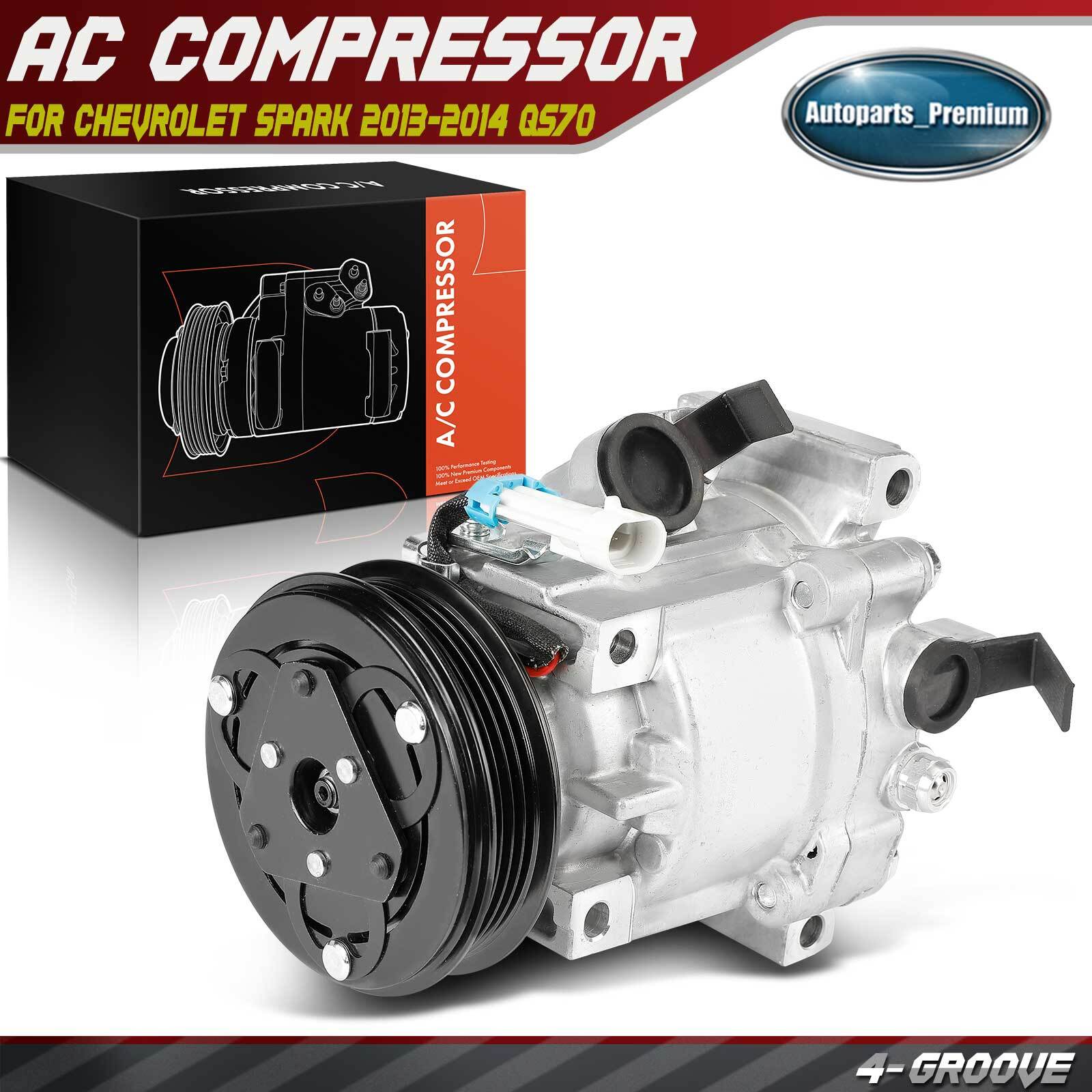 AC Compressor w/ Clutch for Chevrolet Spark 2013-2014 4-Pulley Groove CO29144AN