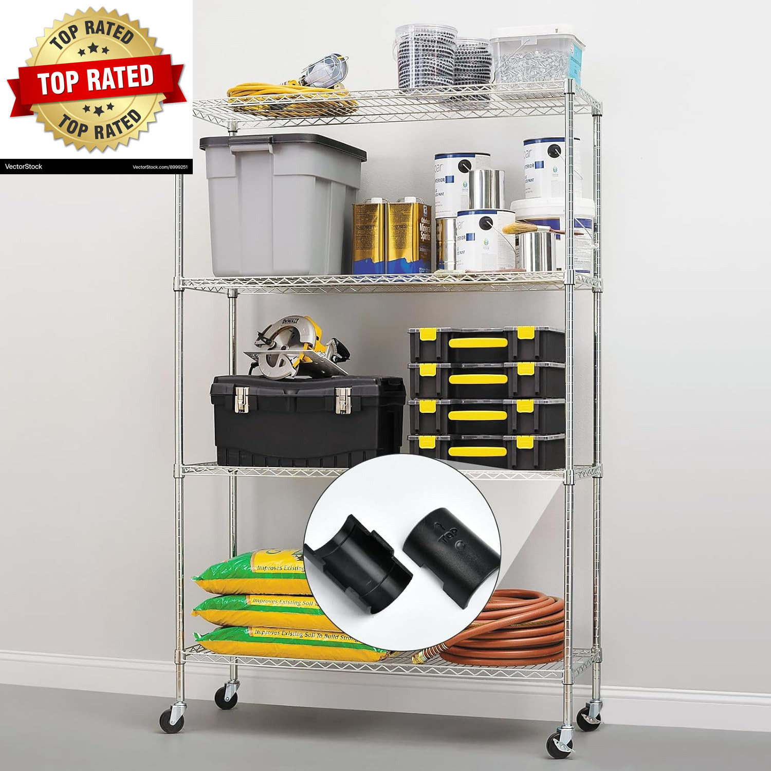 200 Pack Wire Shelving Shelf Lock Clips, 1 Inch Wire Shelf Clips for Post