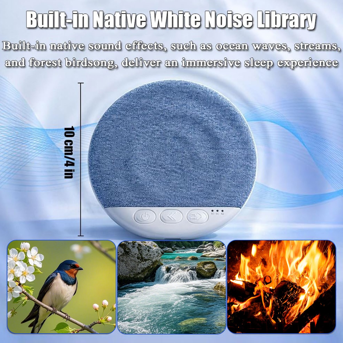 Under Pillow Speaker HiFi Bluetooth White Noise Sleep Aid Timer Bedside Speaker