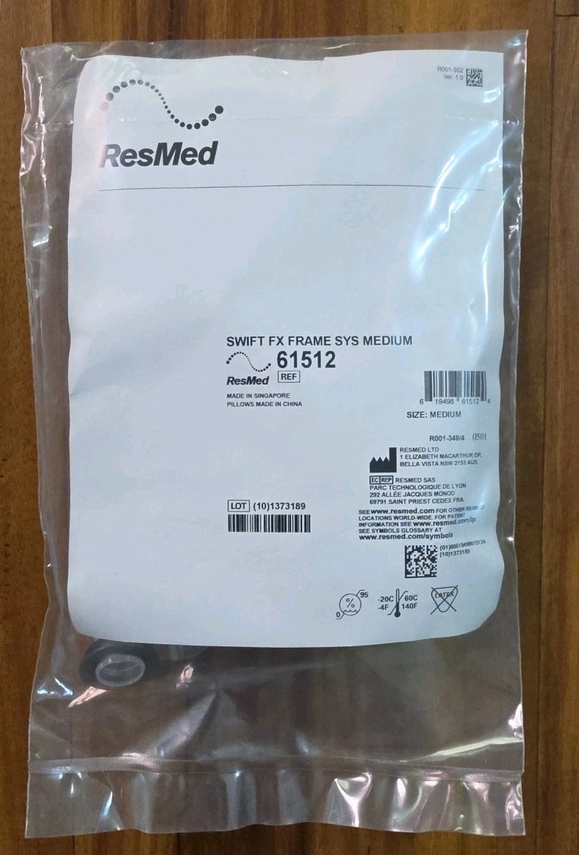 NEW SEALED ResMed 61512 Swift FX Frame System Medium - Includes Med Nasal Pillow