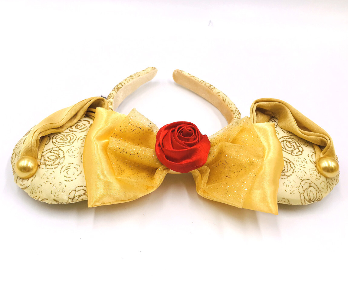 Disney Parks Beauty and the Beast Belle Minnie Mouse Ears Bow Headband