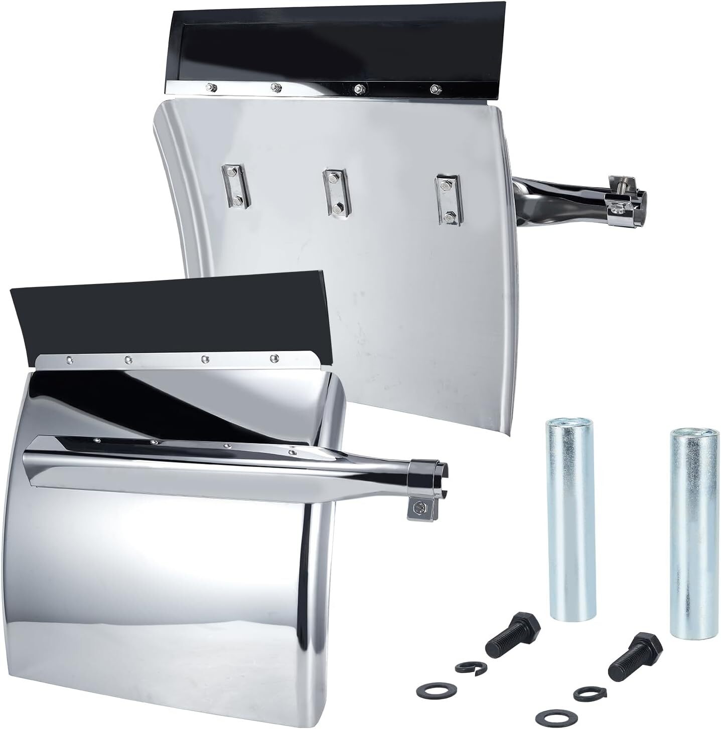 24" x 24" Quarter Fenders for Semi Truck, 430 Stainless Steel