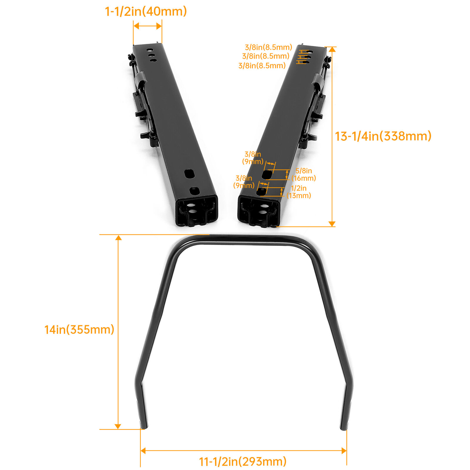 2x Universal Dual Lock Seat Sliders Rails Bracket Track Aessembly Mount Hardware