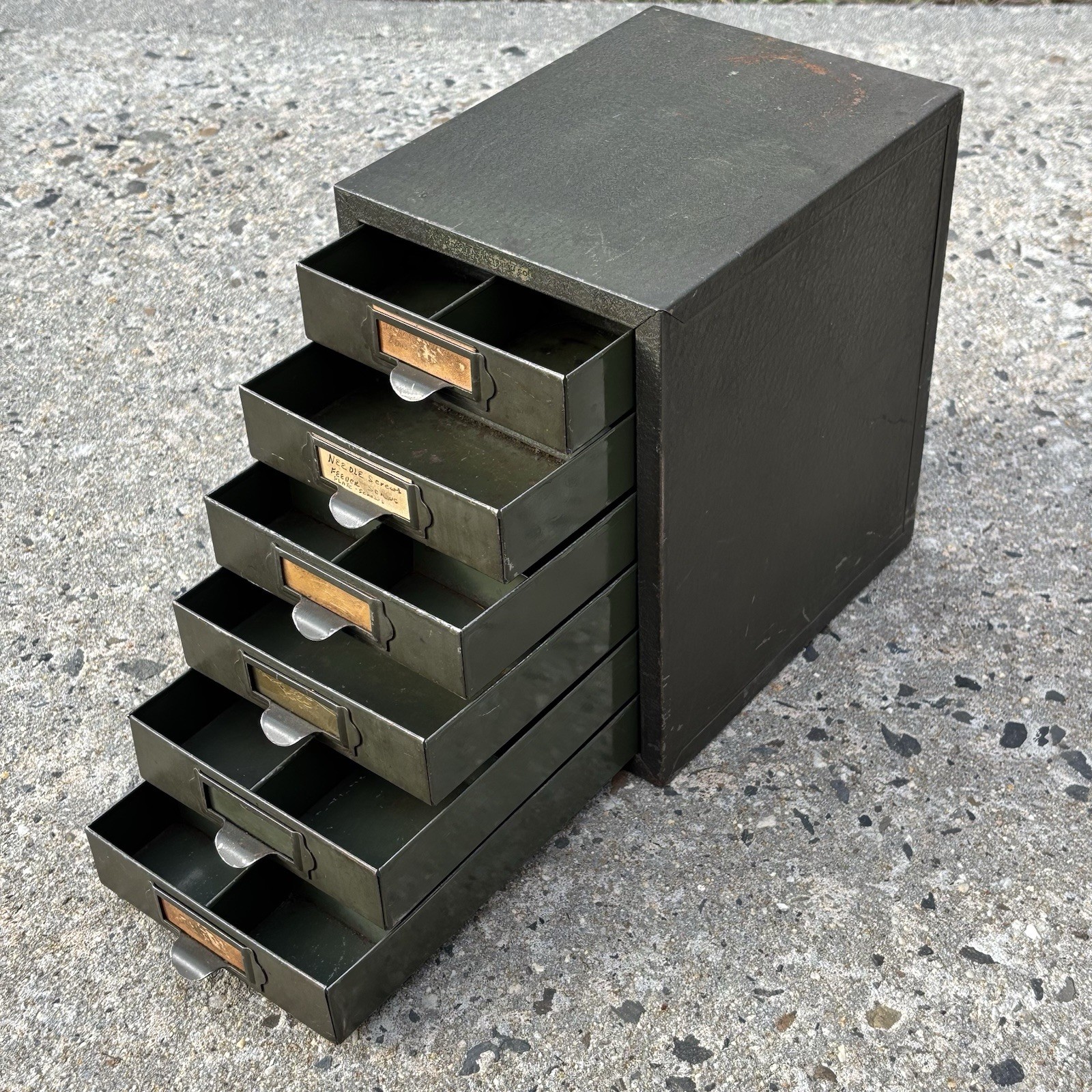 Vintage Kennedy Manufacturing Industrial Metal 6 Drawer Small Parts Cabinet