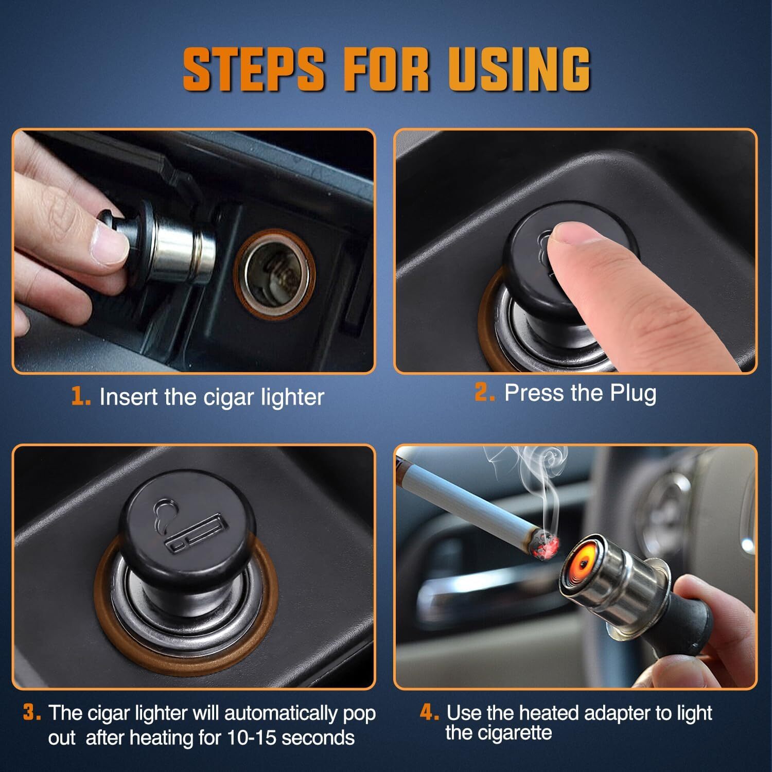 Nilight 12V Cigarette Lighter Car Replacement Socket with Terminals Wires
