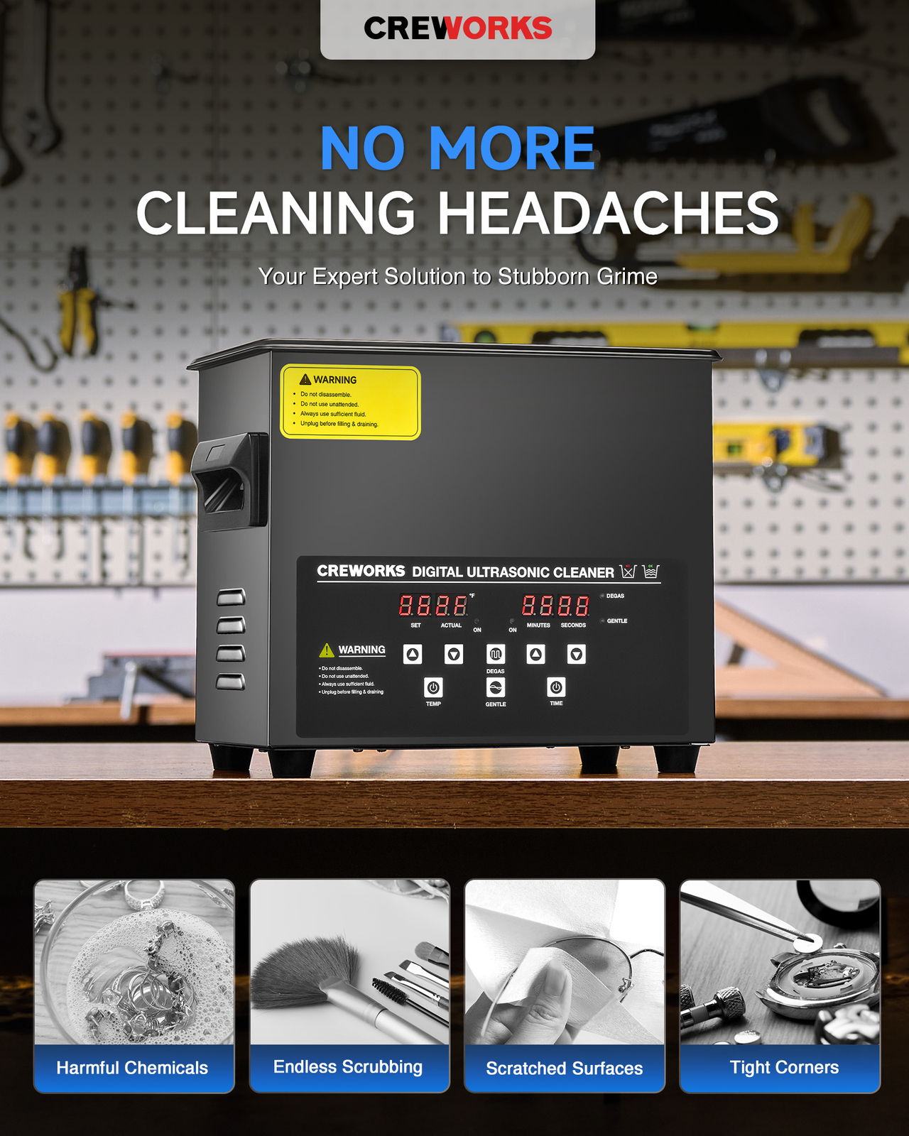 Secondhand 3L to 30L Ultrasonic Cleaner Titanium Steel w/ Degas & Gentle Mode