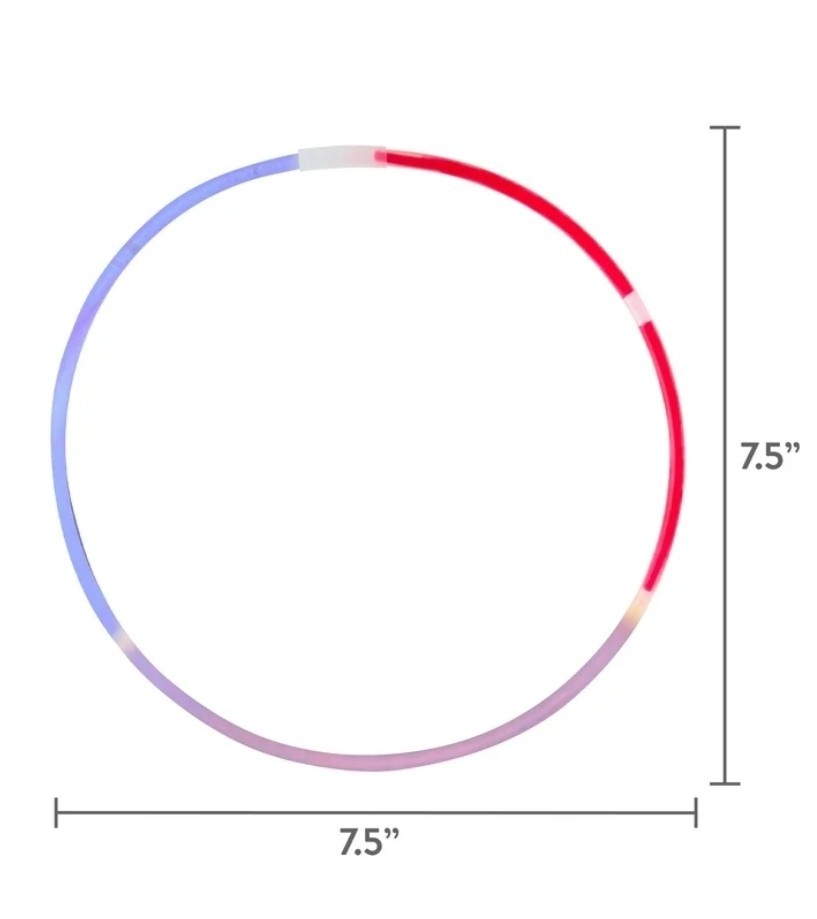 Patriotic Glow Necklaces, 25 Count 4th Of July Party Red, White, And Blue 22in