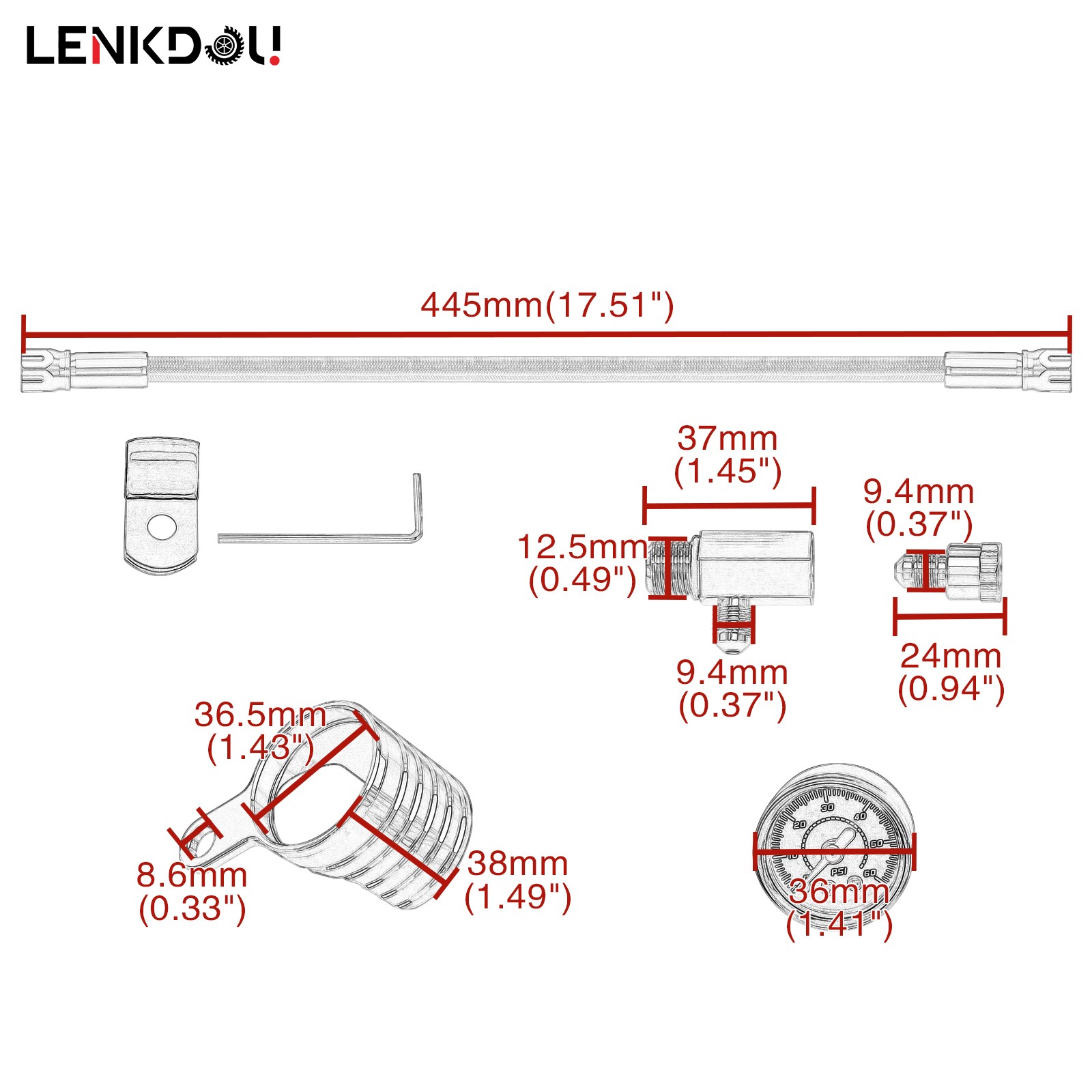 Chrome Oil Pressure Gauge Kit For Harley Twin Cam Touring Road King Softail Dyna