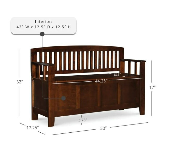 Wood Entryway Storage Bench Seat Furniture Chair Living Room Hinge Flip Top Mud