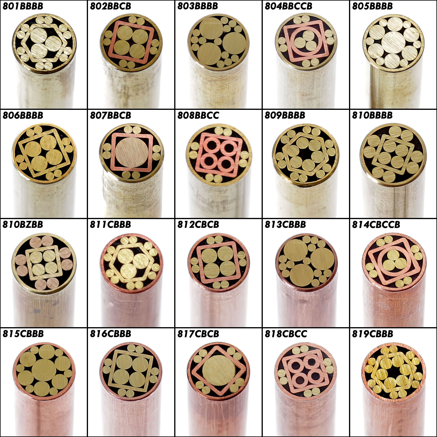 Mosaic Pins - (0.250 (1/4) Inch Diameter) - (101 Different Rod Options)