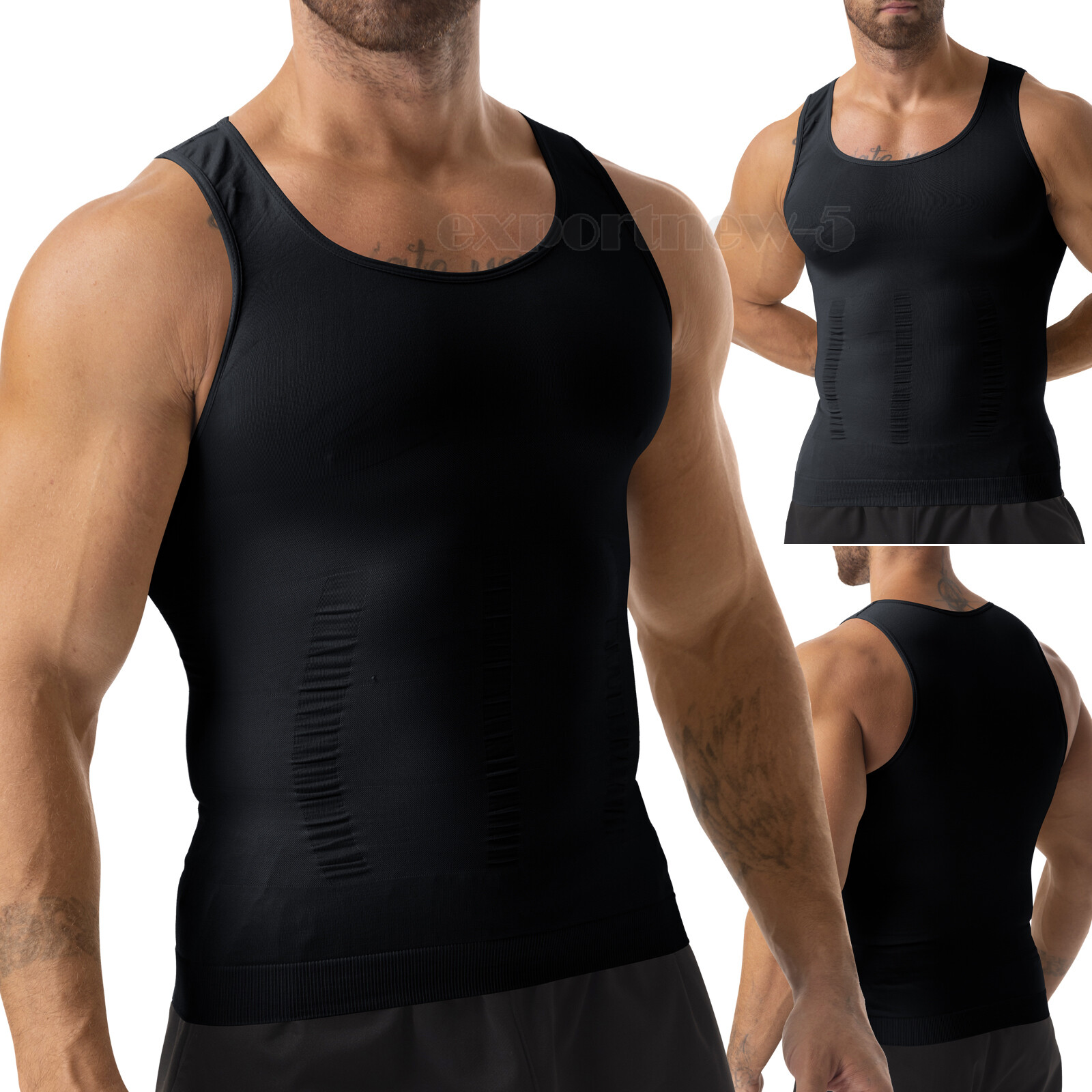 Mens Slimming Body Shaper Belly Chest Gynecomastia Compression T-Shirt Tank Top