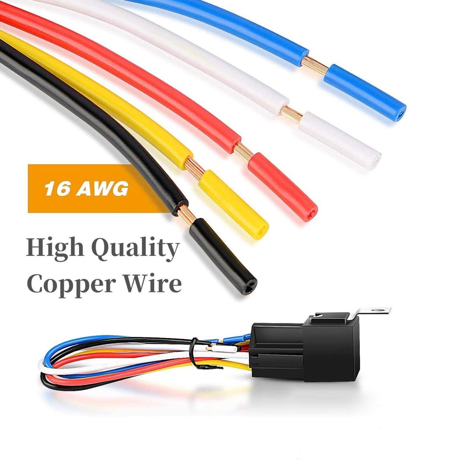 5pcs 5Pin Car Automotive SPDT Relay Switch Harness Socket Waterproof 40A 12V DC