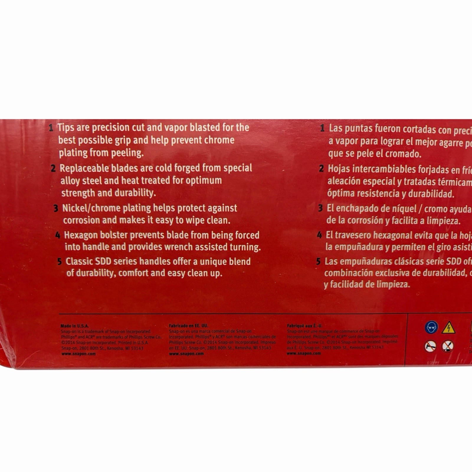 Snap On Tools Pearl White Hard Handle Combination Screwdriver Set SDDX70APW