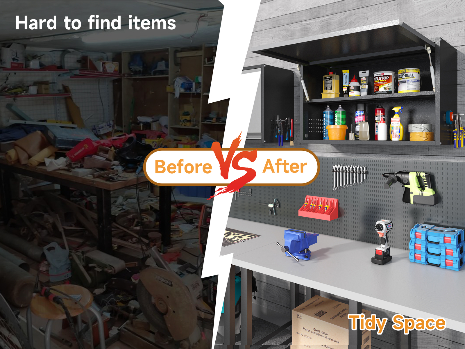 Wall Mounted Metal Storage Cabinet Garage w Adjustable Shelf, Metal Wall Cabinet