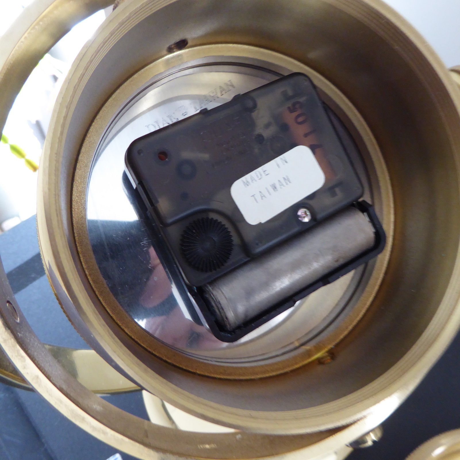 Seth Thomas SCHOONER SHIPS CLOCK Brass Model 1044 Solid Brass Running 4.9 LBS