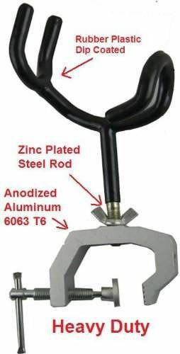 Heavy Duty Fishing Pole Rod Holder with Universal Clamp-On Boat Deck Mount