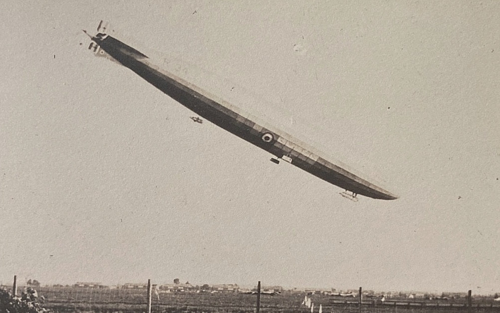 BRITISH AIRSHIP R-34 (1st ROUND TRIP TRANSATLANTIC AIR CROSSING) PHOTO POSTCARD