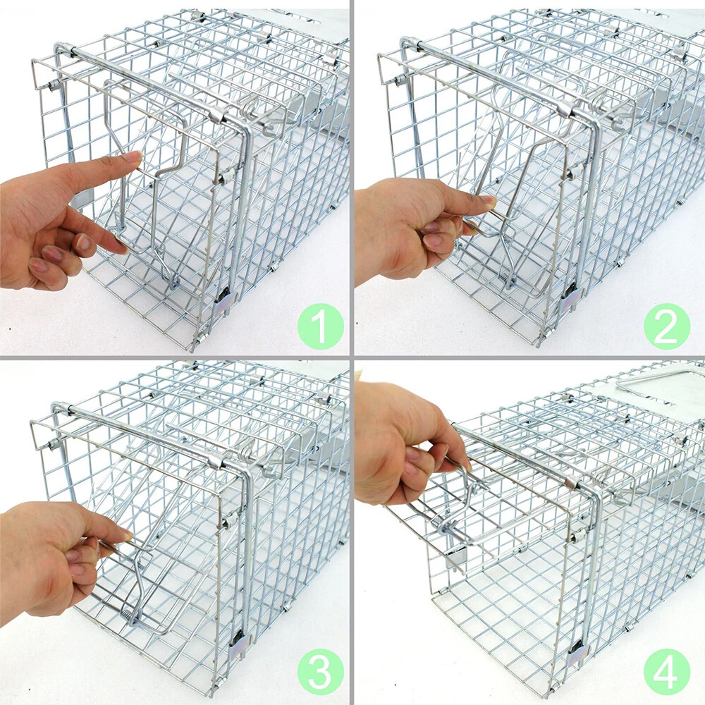 Live Animal Trap Extra Large Rodent Cage Garden Rabbit Raccoon Cat 24"X8"X 7.5"