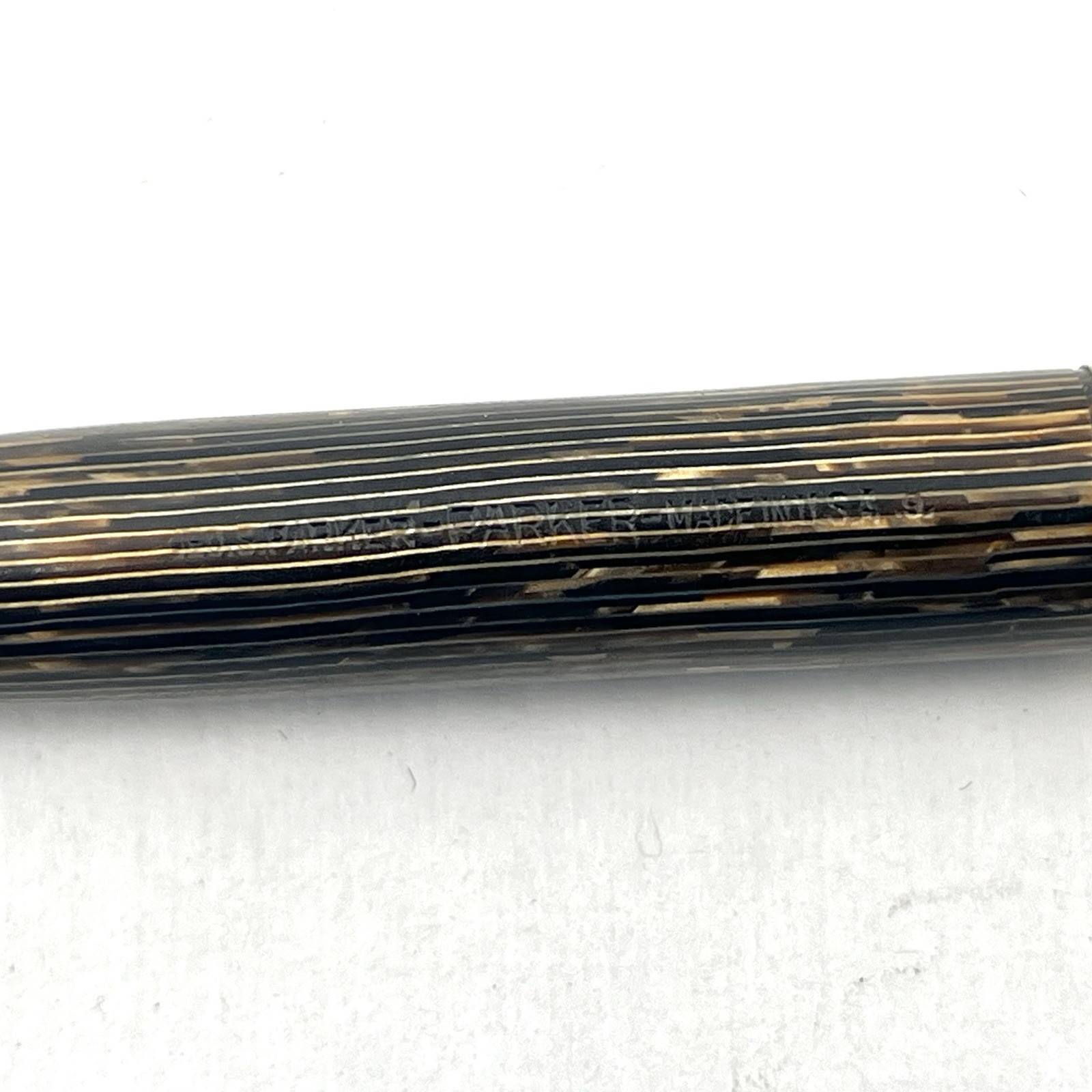 VTG Parker USA Brown Wood Grain Gold Trim 4-11/16" Twist Pencil