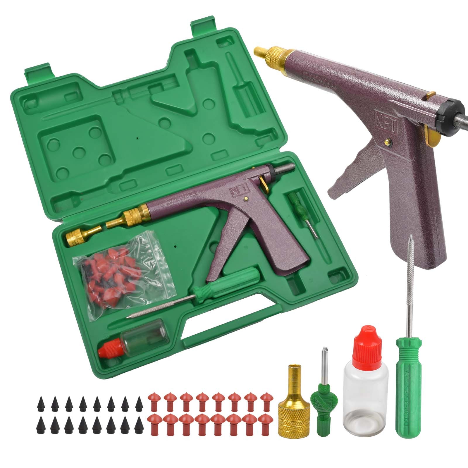 Tubeless Tire Gun Puncture Repair Kit Tire Patch Tools with Mushroom Plug Nozzle