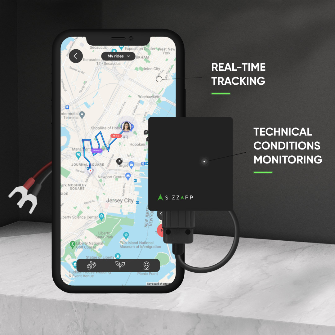 SIZZAPP Real-time GPS tracker for motorbikes WITHOUT SUBSCRIPTION